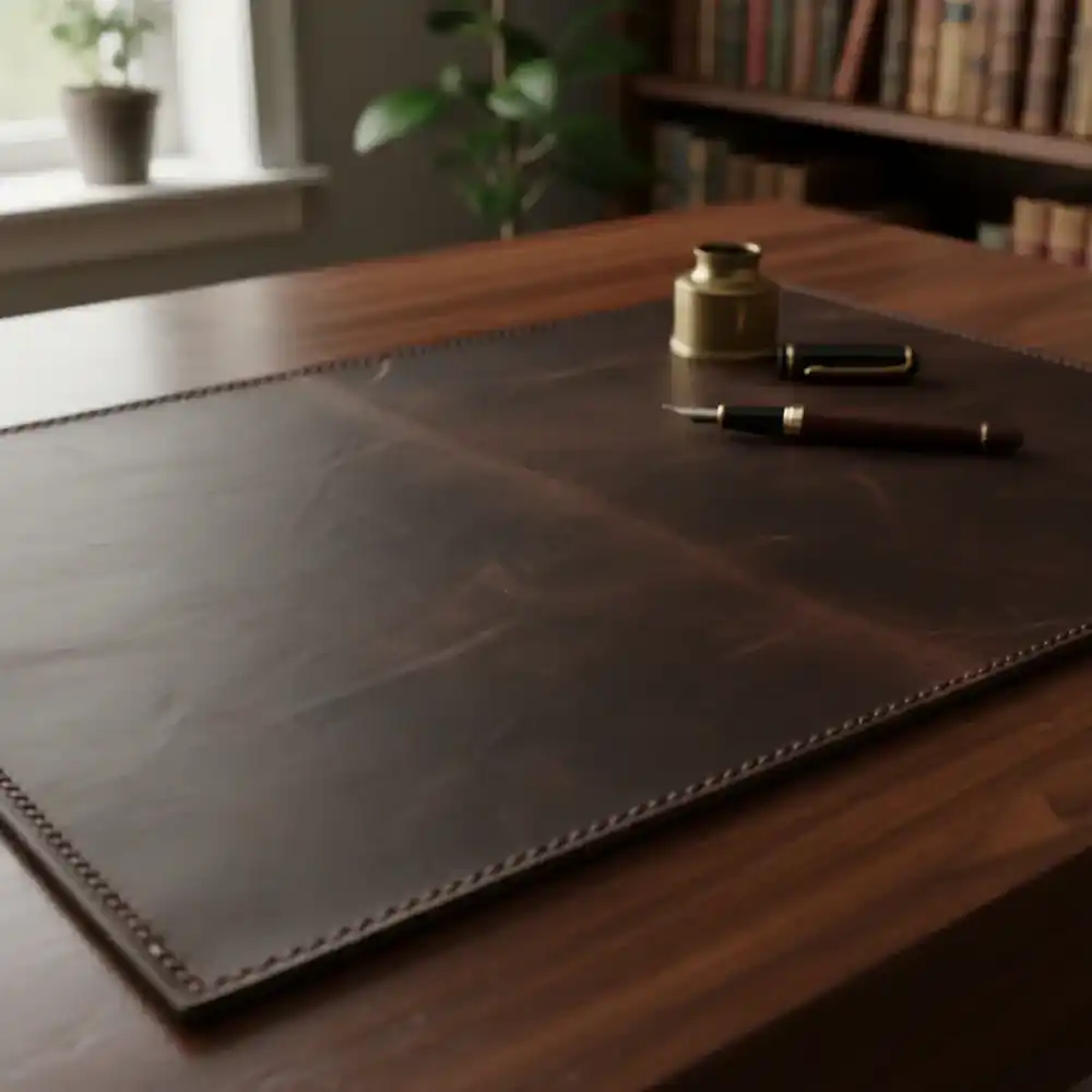 Large leather desk pad