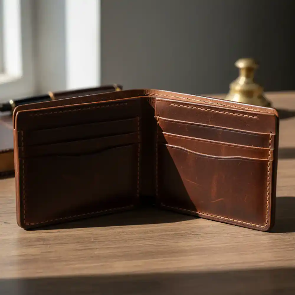 Classic leather bifold wallet