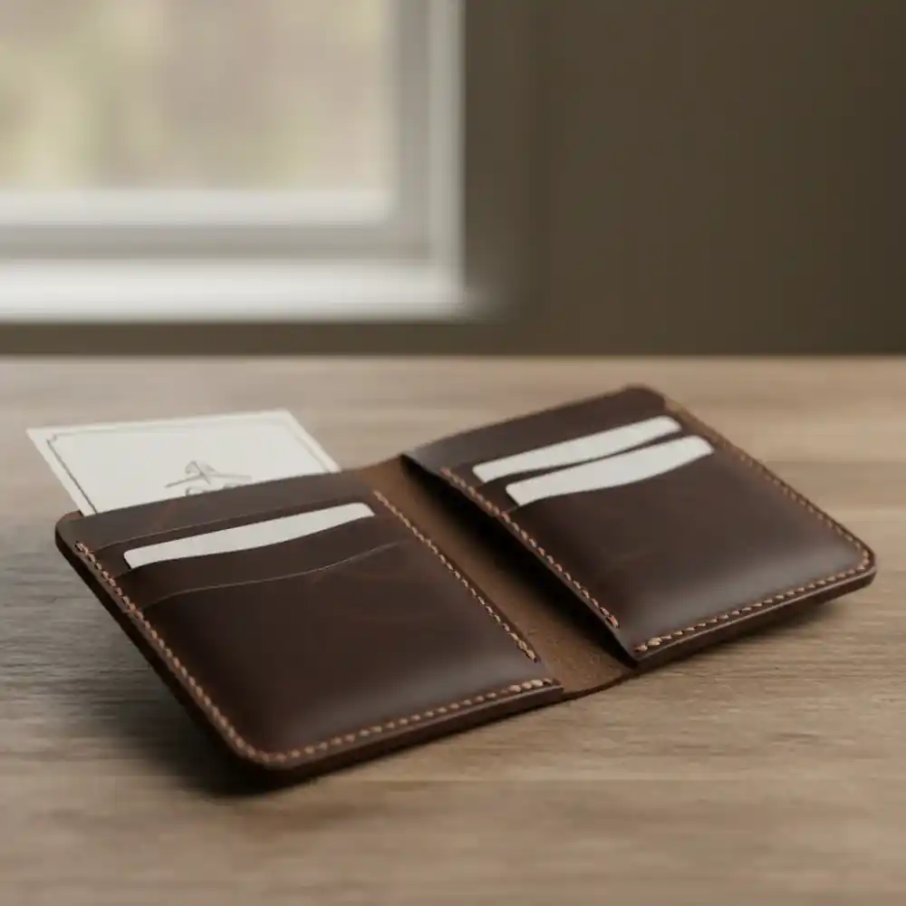 Leather passport and travel wallet